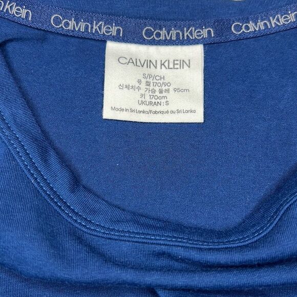 Calvin Klein Men’s Sleepwear Blue Short Sleeve Logo Tee Size Small - Picture 3 of 9